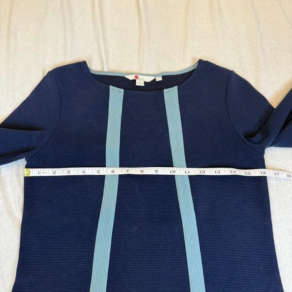 Boden Navy anita Ribbed Ottoman Shift Dress Light Blue Racing Stripe 2R J0477 - Picture 4 of 8